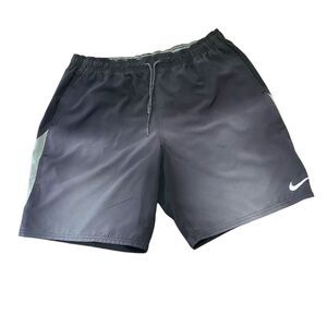 Nike Mens Contend Volly Short, Bathing Trunks Black Gray XL, 9" Inseam